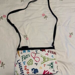 Karl Lagerfeld White and Black Crossbody Bag